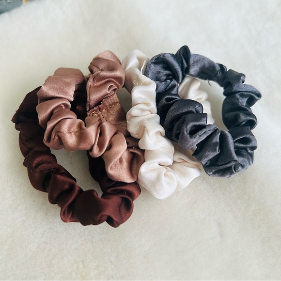 Urban Outfitters Accessories - Neutral Satin Hair Scrunchies